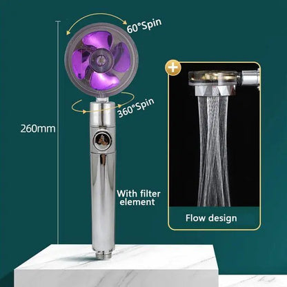 TurboSpin 360° High Pressure Shower Head