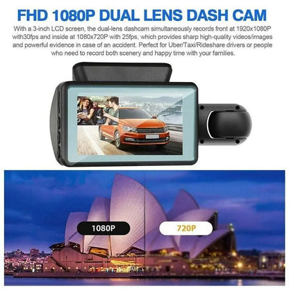 Advanced Dual-Lens 1080P Dashcam with G-Sensor and Night Vision