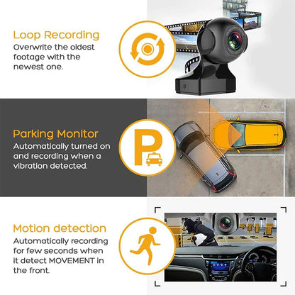 Panoramic 170° Wide-Angle WiFi-Enabled HD Vehicle Recorder