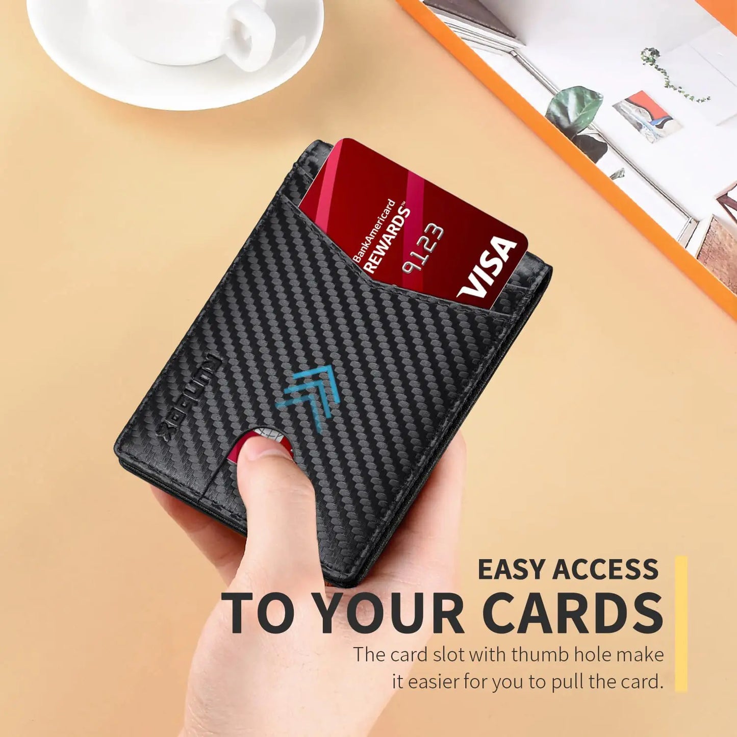 RUNBOX CarbonSecure Leather Wallet - 15 Slots with RFID Block & Gift Box