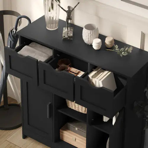 Chic Black Multifunctional Storage Unit