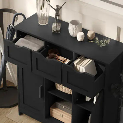 Chic Black Multifunctional Storage Unit