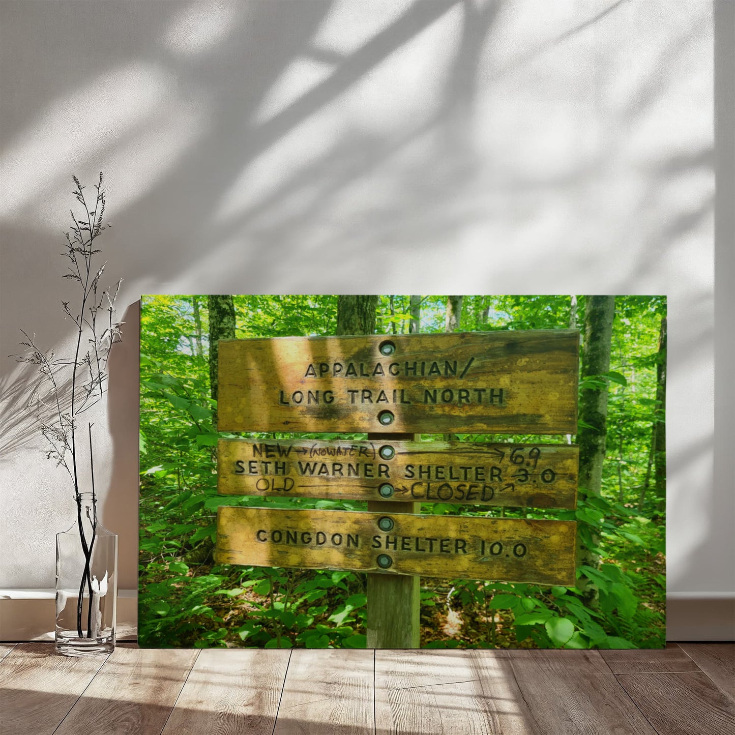 "Trail Crossroads – The Journey Unfolds" / Gallery Wrapped Canvas / Hiking With Stickers '24