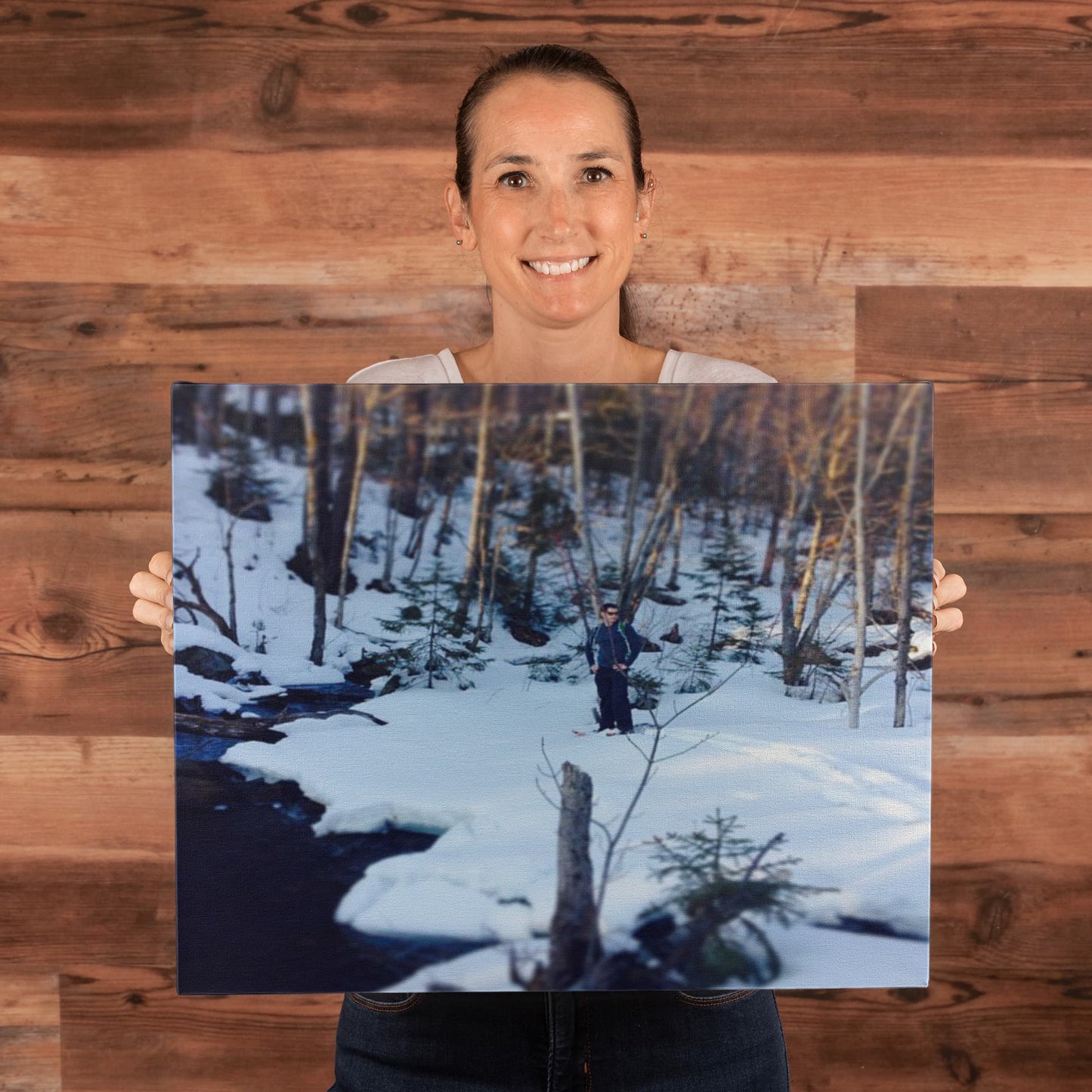 "Frozen Solitude – A Winter Wanderer's Retreat" - Gallery Wrapped Canvas - Hiking w/ Stickers '14