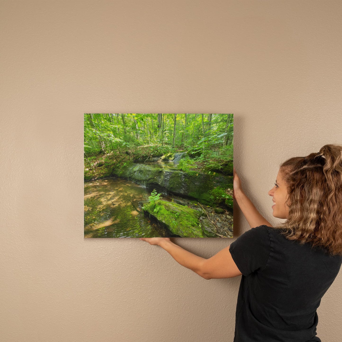 "Serene Oasis on the Long Trail" - Gallery Wrapped Canvas - Hiking With Stickers '24