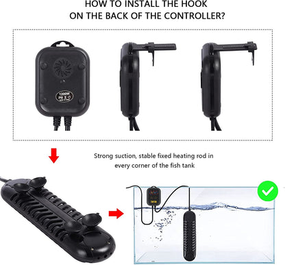 Submersible Aquarium Heater, 800W/1200W