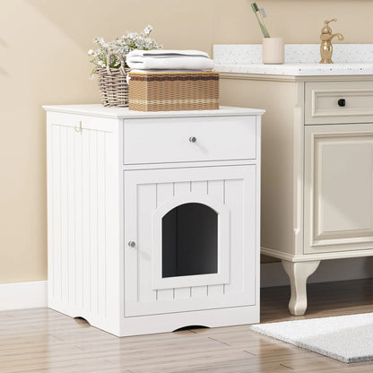 Wooden Pet House Litter Box With Drawers