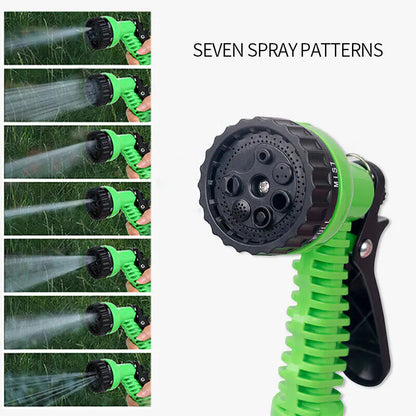 FlexiStretch Garden Hose with Spray Nozzle - 25 to 100FT