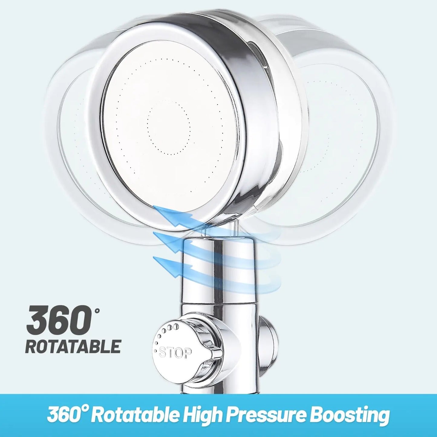 TurboSpin 360° High Pressure Shower Head