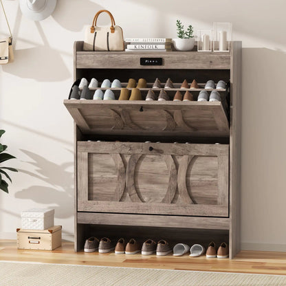 AristoLux Touchscreen LED Deoderizing Shoe Cabinet