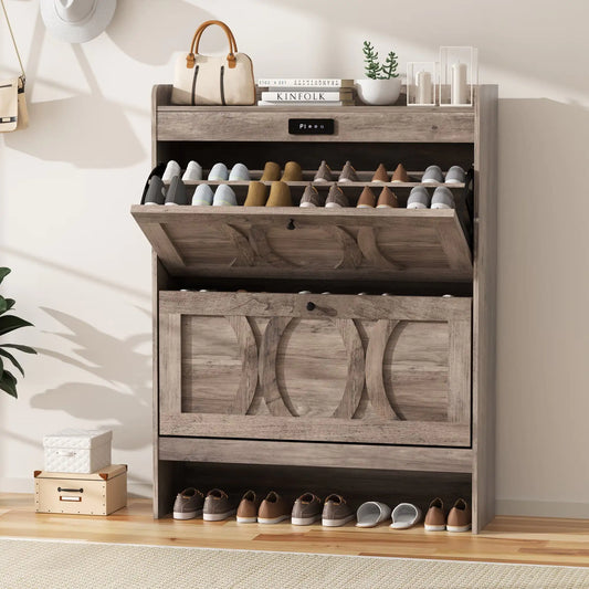 AristoLux Touchscreen LED Deoderizing Shoe Cabinet