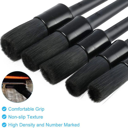 5PC Boar Hair Car Detailing Brush Set