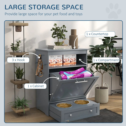 PawHut Deluxe Pet Station Feeder & Storage
