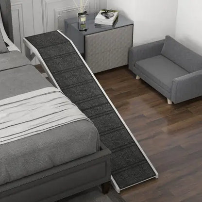 Ramp For Dog Bed, Pet Ramp For Dog With Non-slip Carpet And Top Platform
