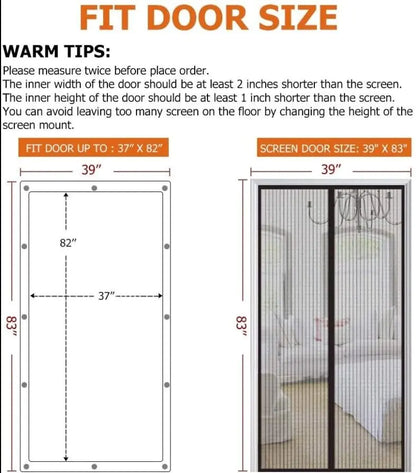 Magnetic Mesh Door Screen - Bug & Mosquito Barrier