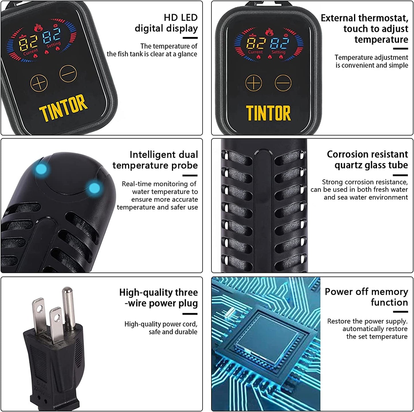 Submersible Aquarium Heater, 800W/1200W