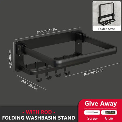 SpaceSaver Foldable Towel Rack