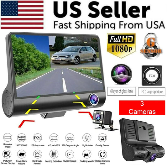 1080P Dual Lens Car Dash Cam with G-Sensor