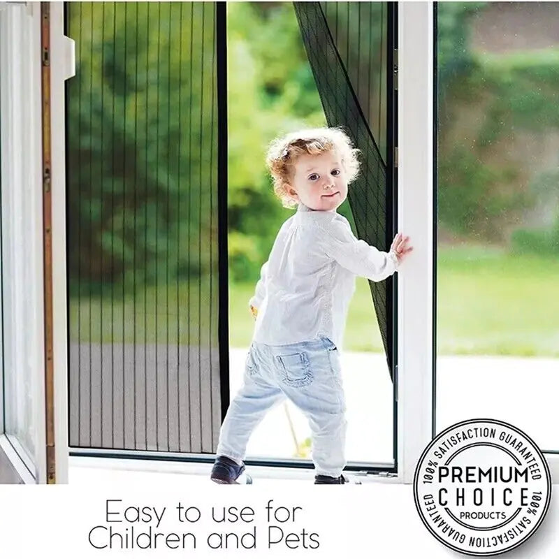 Magnetic Mesh Door Screen - Bug & Mosquito Barrier