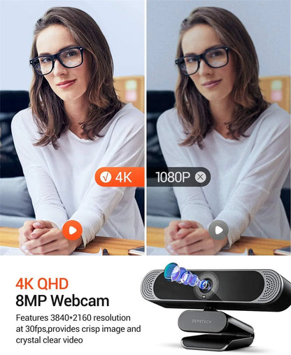 4K HD Webcam With Microphone