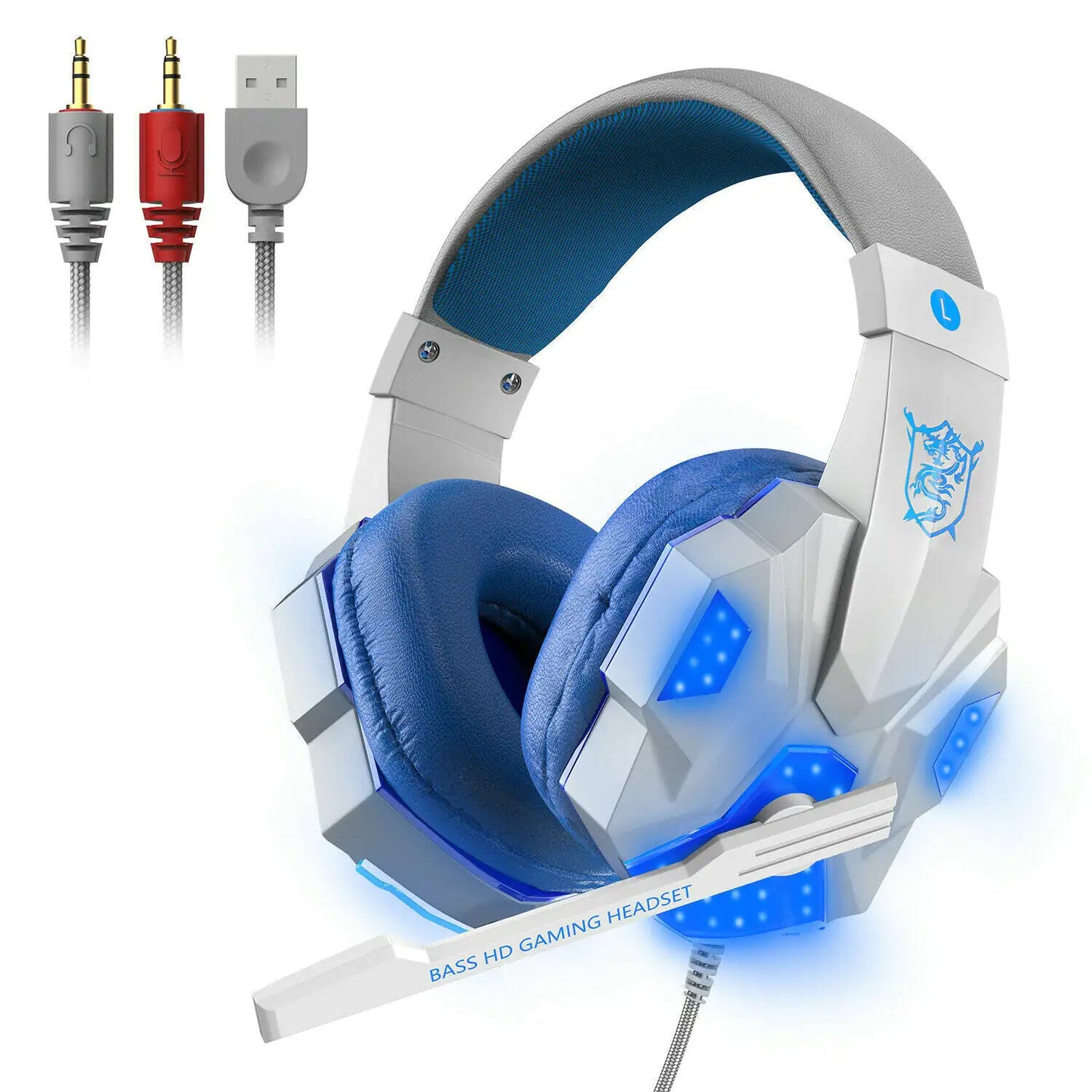 3.5mm LED Gaming Headphones Stereo Bass Surround