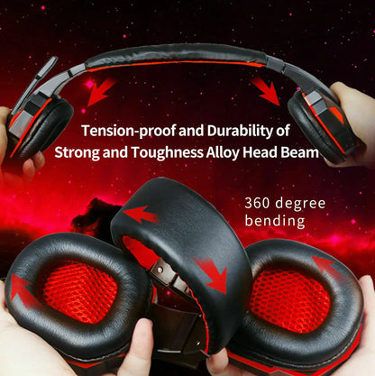 3.5mm LED Gaming Headphones Stereo Bass Surround
