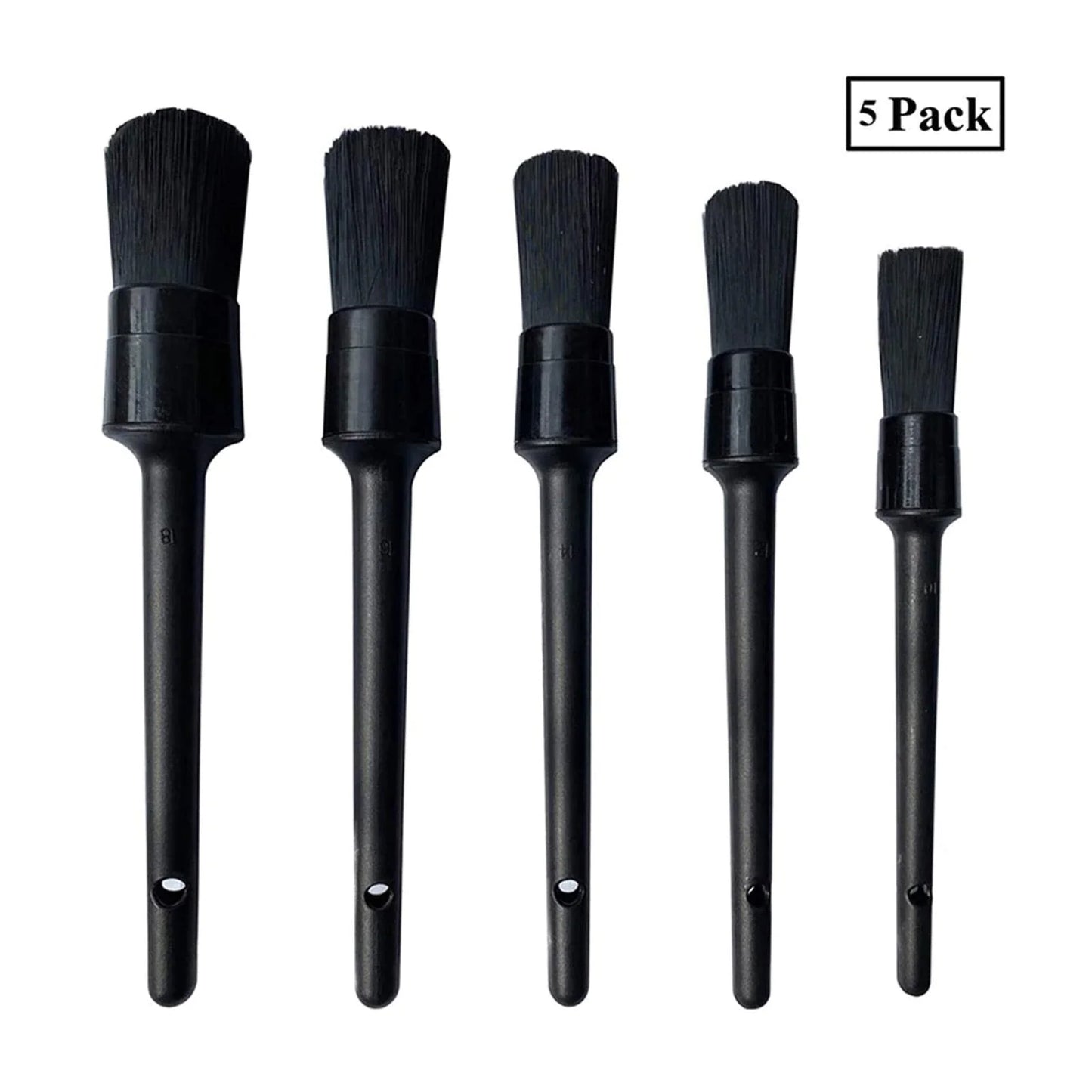 5PC Boar Hair Car Detailing Brush Set