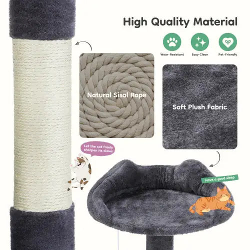 Cozy Cat Climber: Plush Multi-Level 54" Kitty Tower
