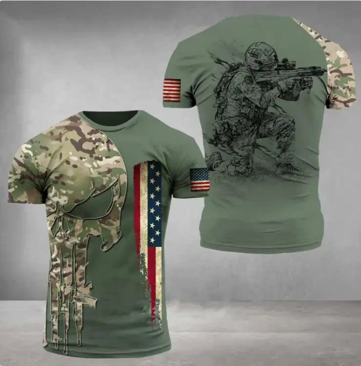 Military Printed 3D T-Shirt