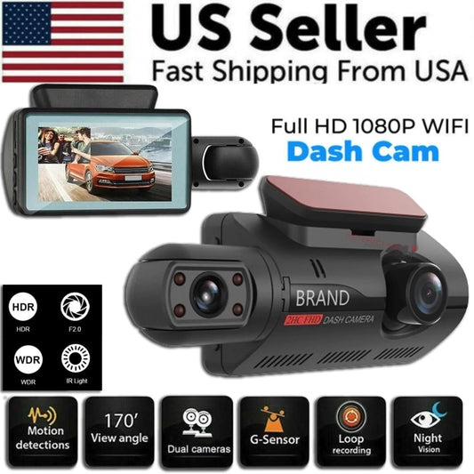 Advanced Dual-Lens 1080P Dashcam with G-Sensor and Night Vision