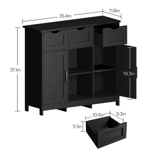 Chic Black Multifunctional Storage Unit
