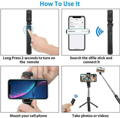Selfie Stick Tripod with Remote for iPhone Samsung