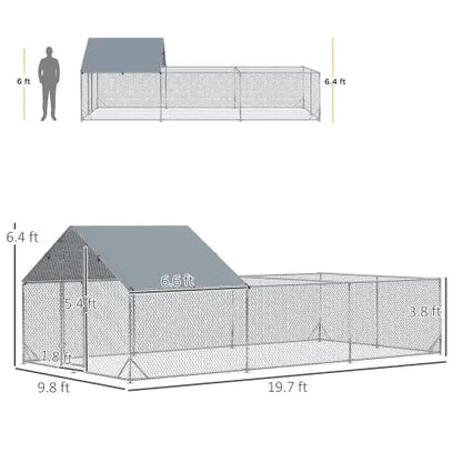 Large Metal Chicken Track For Chicken Coop With Waterproof And UV Cover