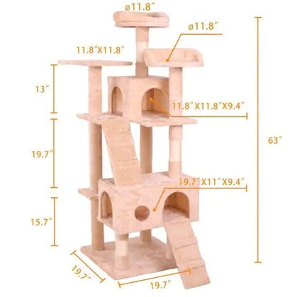 Purrfect Playhouse: Multi-Tiered Cat Climbing Castle