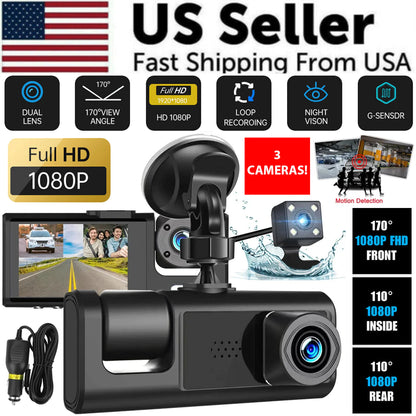 Dual HD 1080P Car Dash Cam with G-Sensor