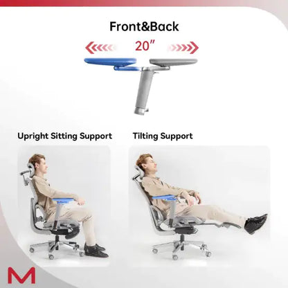High-Back Ergonomic Chair with Adaptive Lumbar Support