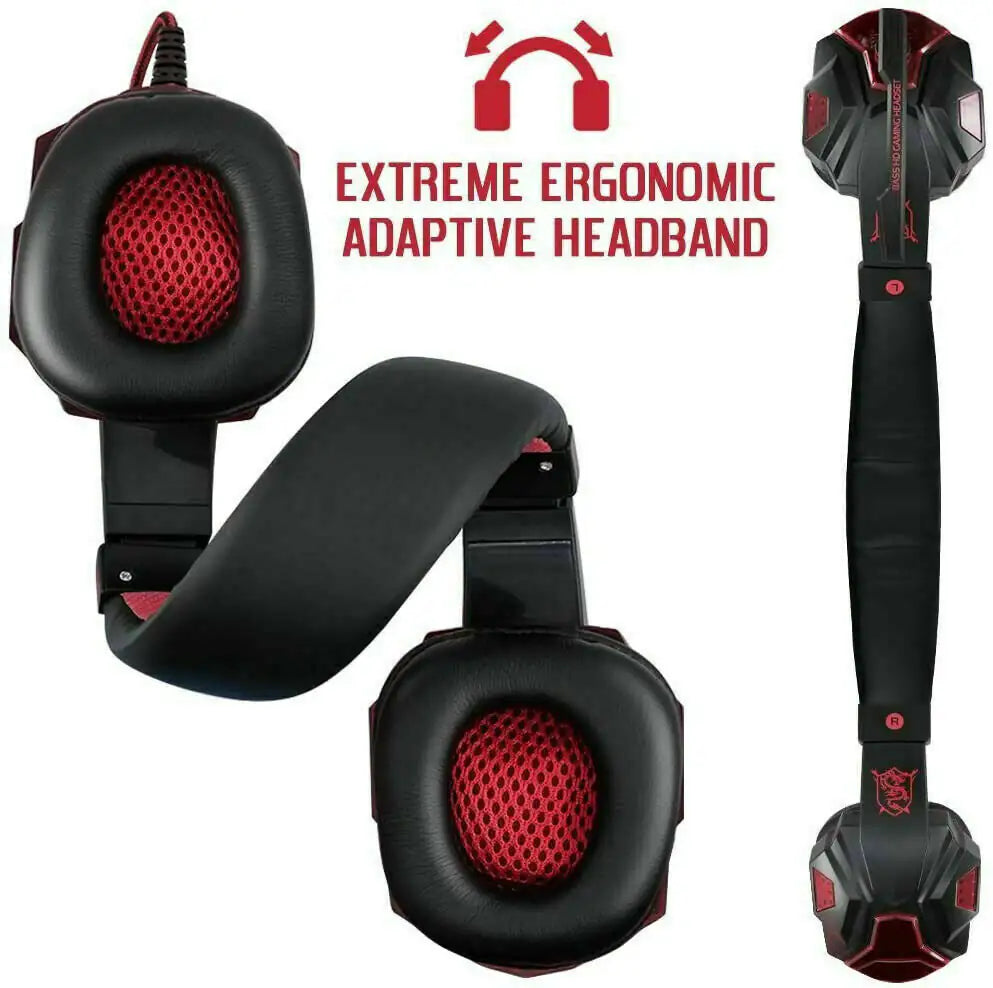 3.5mm LED Gaming Headphones Stereo Bass Surround