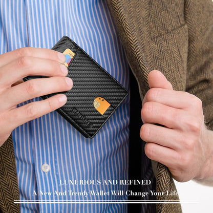 RUNBOX CarbonSecure Leather Wallet - 15 Slots with RFID Block & Gift Box