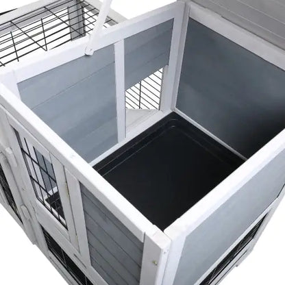 Cozy Wooden Rabbit Home with Ventilated Fence