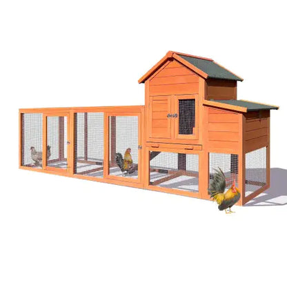 Large Wooden Chicken Coop With Nest Box