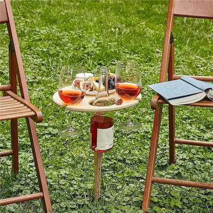 Portable Round Wine Lover's Table
