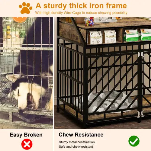 Rustic Retreat Dog Crate w/ Storage