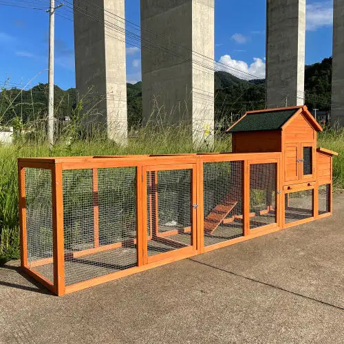 Large Wooden Chicken Coop With Nest Box