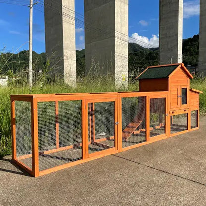 Large Wooden Chicken Coop With Nest Box
