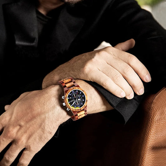 KUNHURNG EcoElegant Wooden Quartz Timepiece