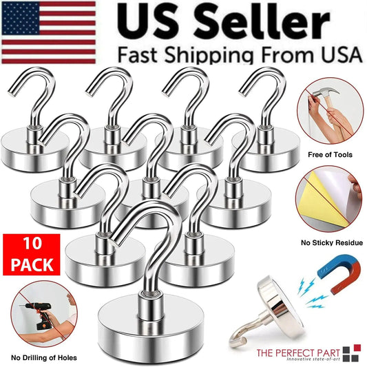 10x Neodymium Magnetic Hook Set USA