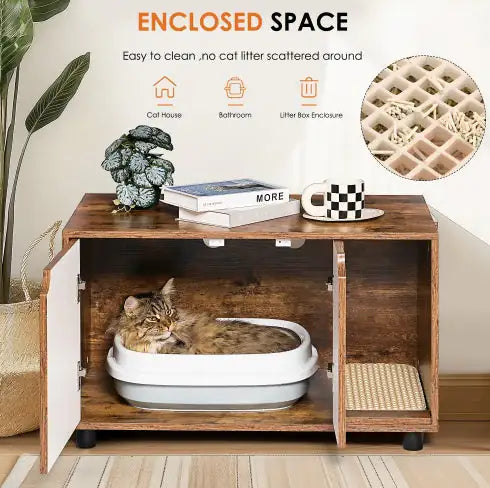 Kitty Litter Cabinet: Double-Door Hidden Hideaway