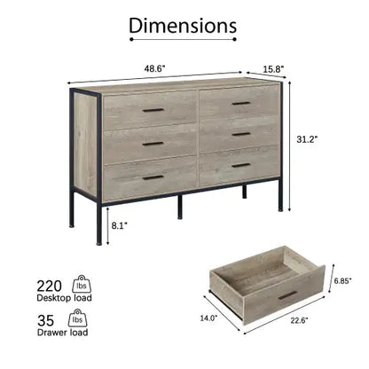 Vintage Rustic Grey Wooden Vanity with Ample Storage