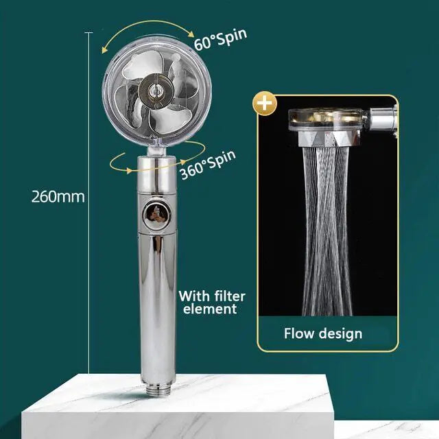 TurboSpin 360° High Pressure Shower Head