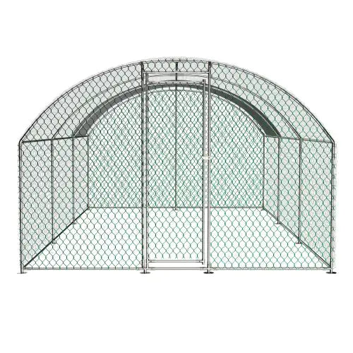 Large Chicken Coop Metal With Waterproof And UV Cover, Dome Shape Walk-In Fence Chicken Coop For Outdoor And Yard Farm Use